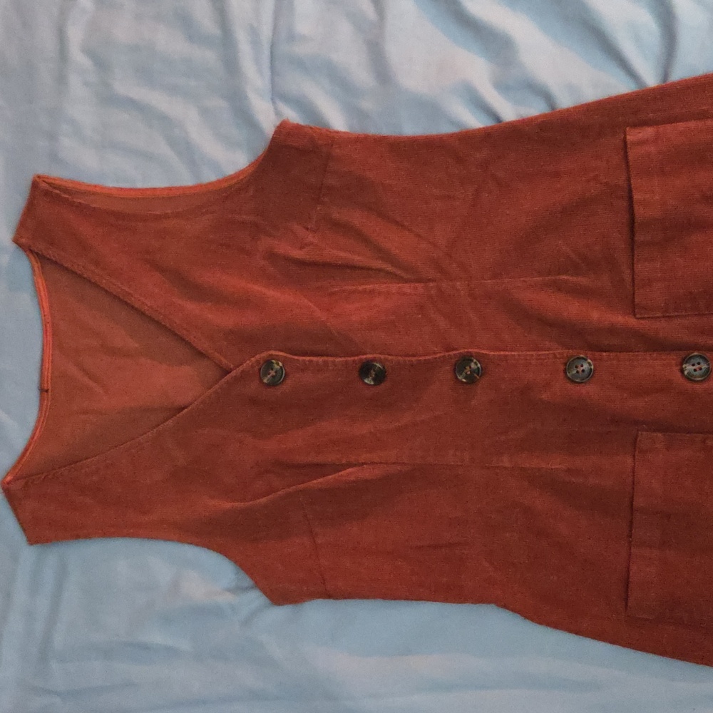 preppy button front corduroy dress